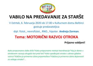 Vabilo na predavanje za starše